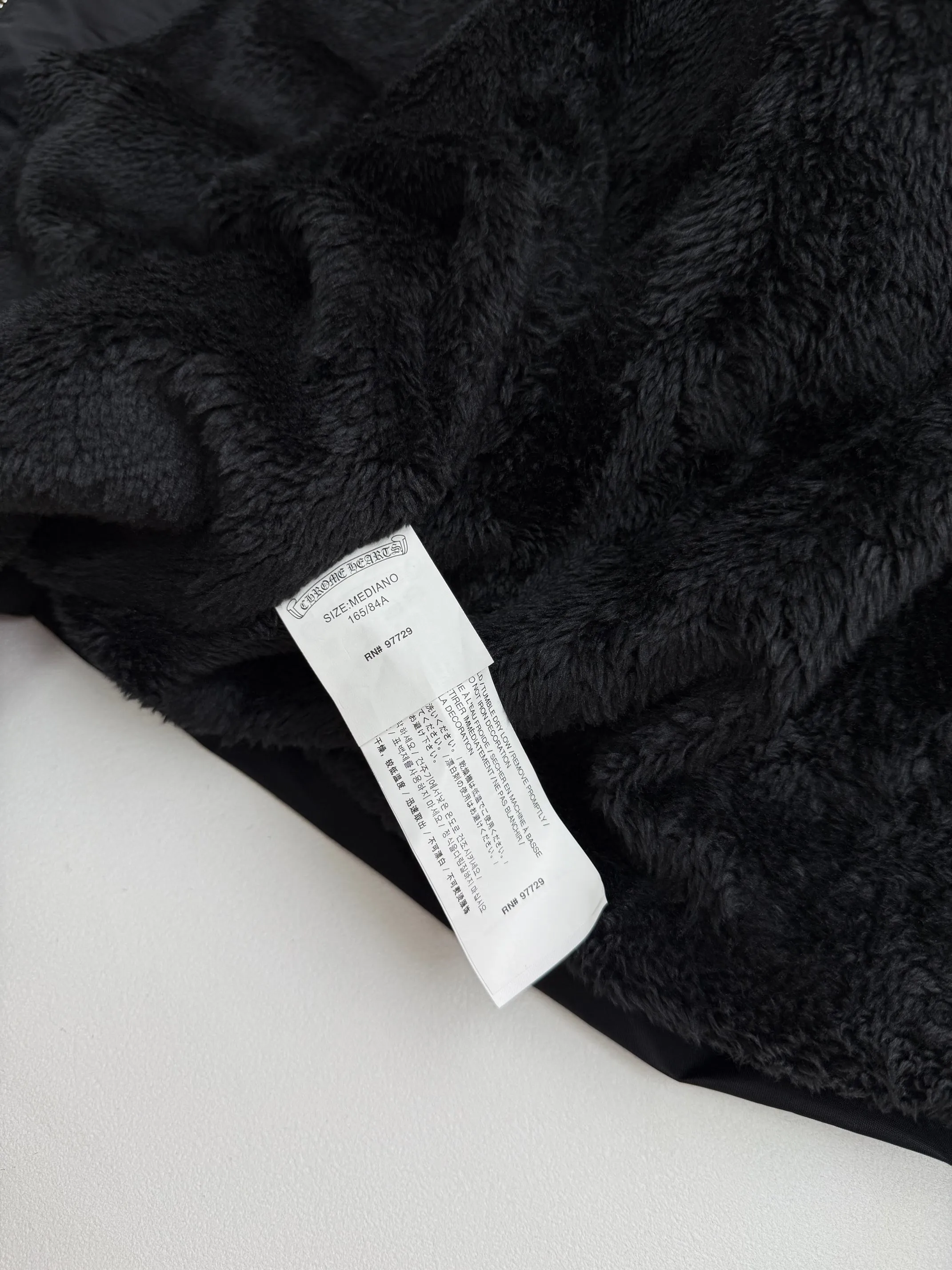 P730 Chrome Hearts Chrome Hearts embroidered leather and velvet jacket S/M/L/XL